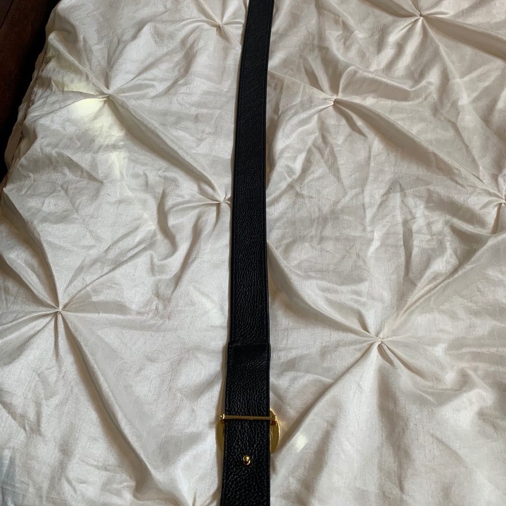 Tory Burch Black/Tan Snakeprint Reversible Leather Belt sz M - Picture 4 of 7